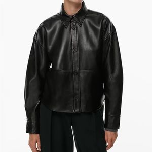 ARITZIA BABATON PELLI HIP SHIRT JACKET VEGAN LEATHER NWT